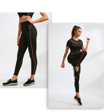 Sports Running Cropped Top +Leggings Set Women Fitness Suit Yoga Sets Gym Trainning Set Clothing workout fitness women yo