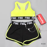 PINK Women Yoga Sets Sports Bra+Yoga Pants+Shorts Fitness Clothing Sportwear Women Yoga Suit Sports Wear For Women Gym Clothing