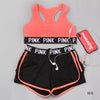 PINK Women Yoga Sets Sports Bra+Yoga Pants+Shorts Fitness Clothing Sportwear Women Yoga Suit Sports Wear For Women Gym Clothing