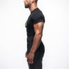 HETUAF  Quick Dry Slim Fit Tees Men Patchwork T-Shirts Compression Shirt Tops Bodybuilding Fitness V-Neck Short Sleeve T Shirt